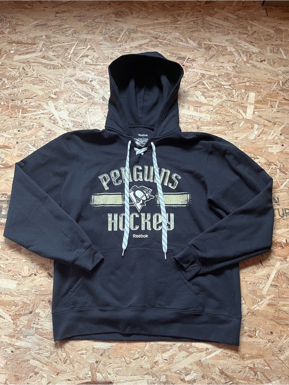 Reebok Men’s Black Penguins Hockey Pullover Hoodie